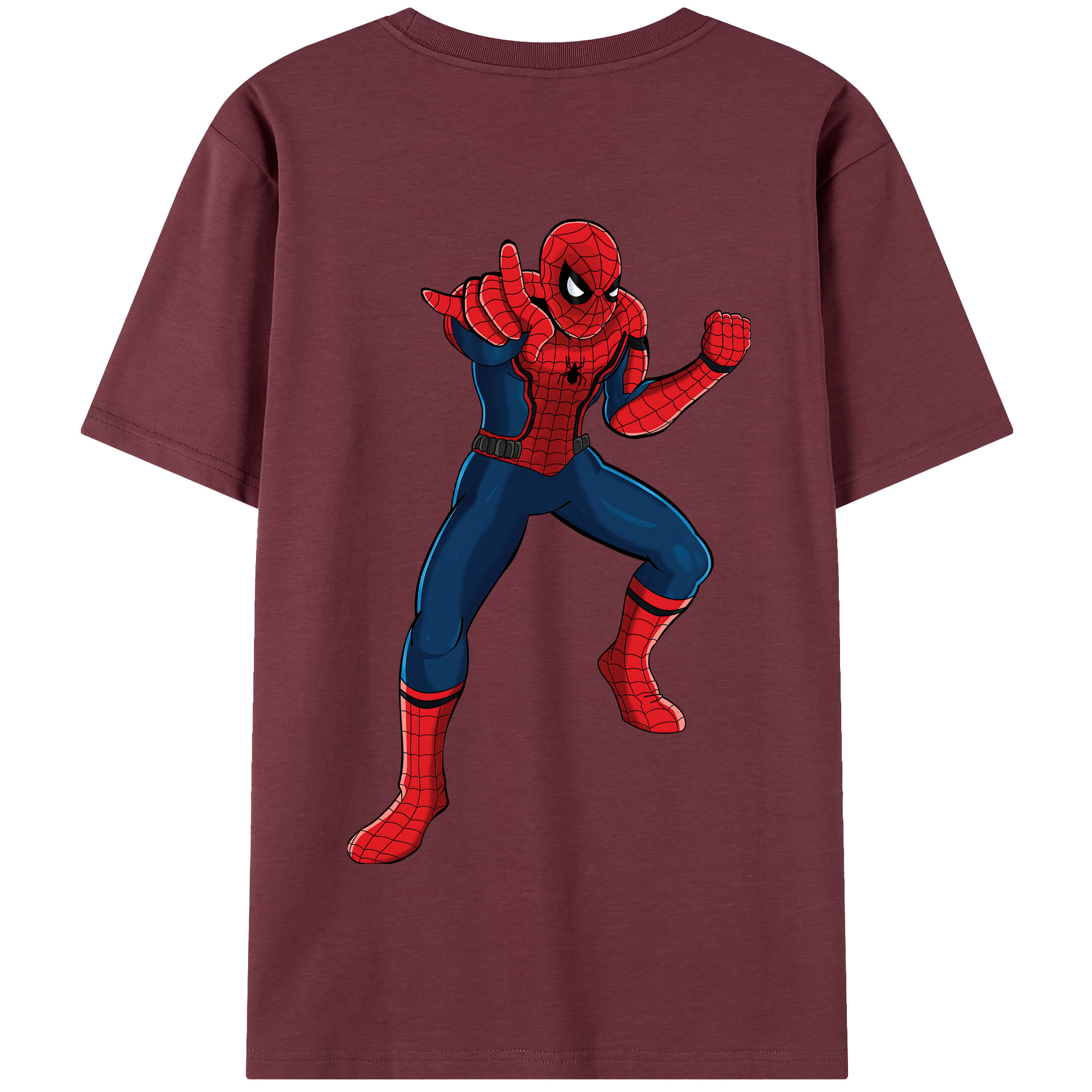 （画像用） Spider Man スパイダーマン 綿100％半袖Tシャツ（背面プリント）